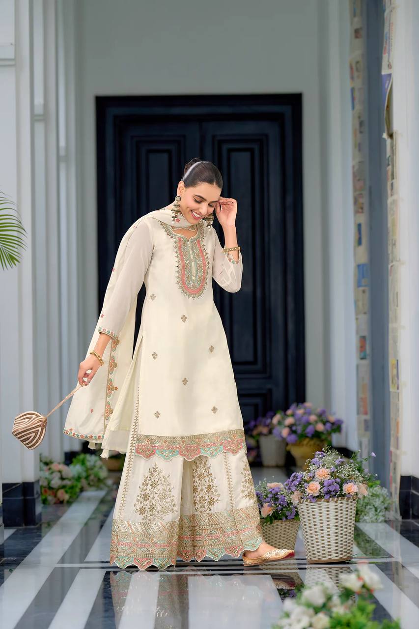 Neerja Designer Party Top Sharara & Dupatta Set