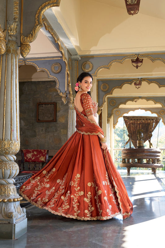 Aarohi Beautiful Designer Rangoli Silk Lehena Choli