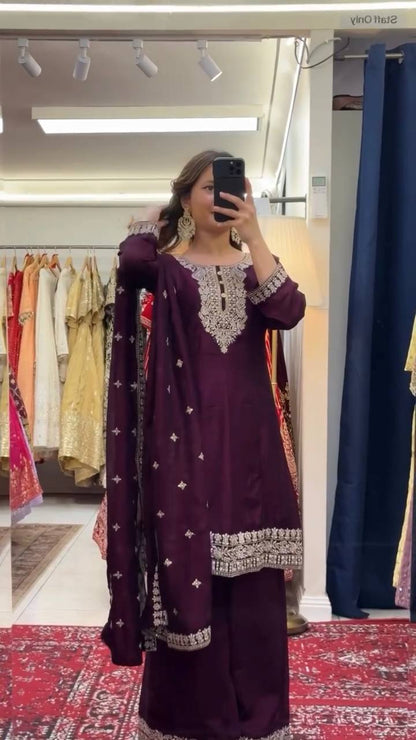 Prexsha Chinon Silk Thread With Sequnce Suit