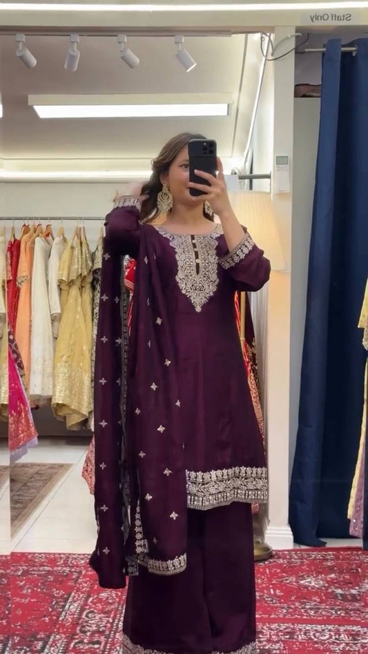 Prexsha Chinon Silk Thread With Sequnce Suit