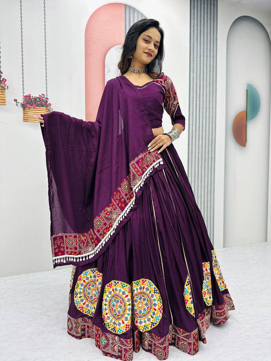 Kavya & Riddhi’s Mirror Magic: Pure Cotton Lehenga Choli