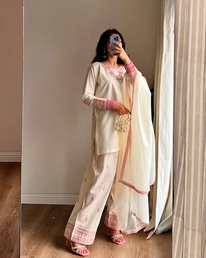 Sahiba Blush Pink Embroidery Patiala Suit Set