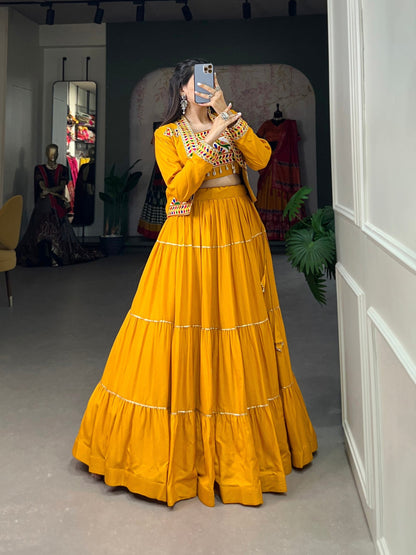 Jhamkudi Traditional Tiered Lehenga with Jacket